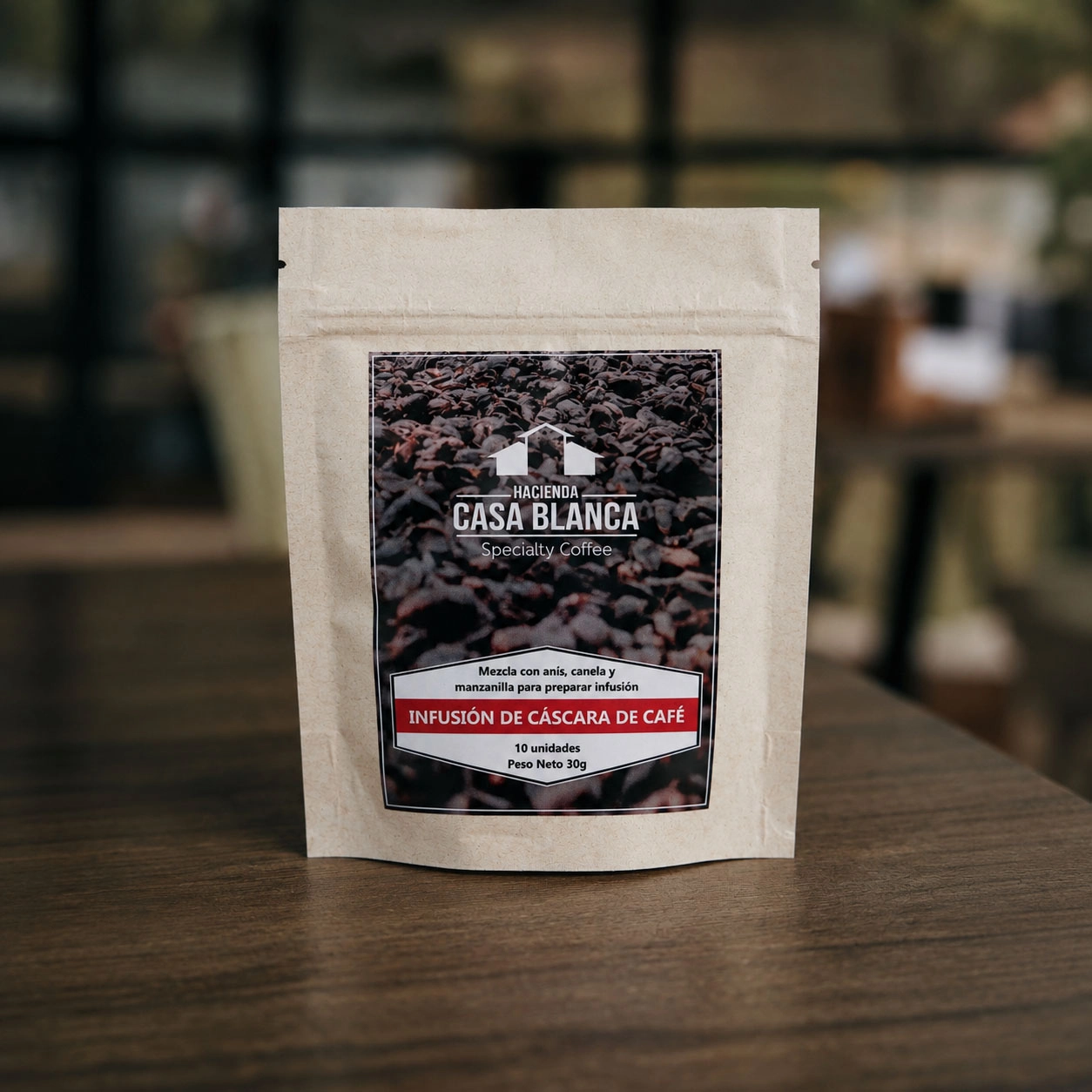 Infusión de Cáscara de Café<br>con Anís, Canela y Manzanilla